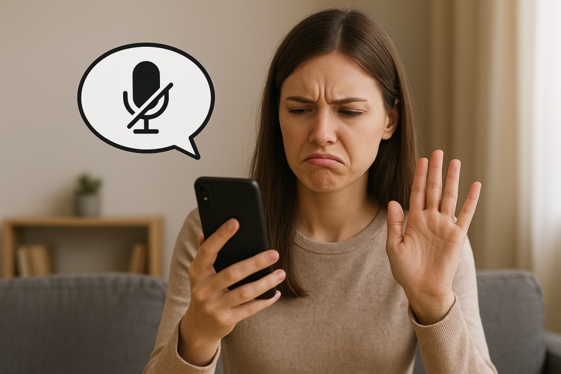 Messenger Sprachnachrichten sind nicht immer beliebt. Bei mir verschwinden Sie ungehört im Nirwana.